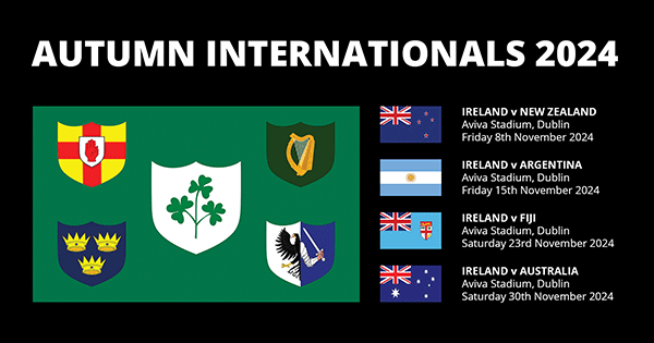 Ireland Rugby Autumn Internationals 2024