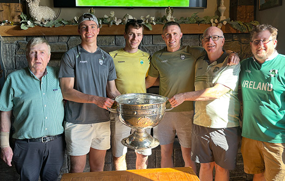 Sam Maguire Cup with Kerry players